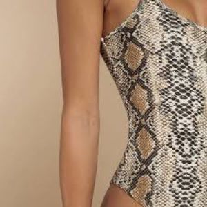 DEREK HEART snakeskin bodysuit